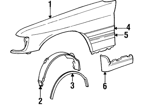 Mercedes-Benz 201-880-00-97 Fender Mount Kit