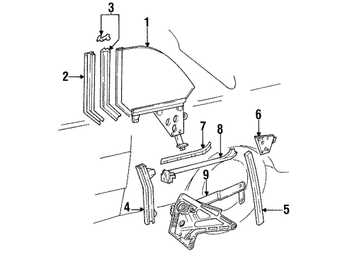 Mercedes-Benz 123-670-02-17 Guide Rail Support