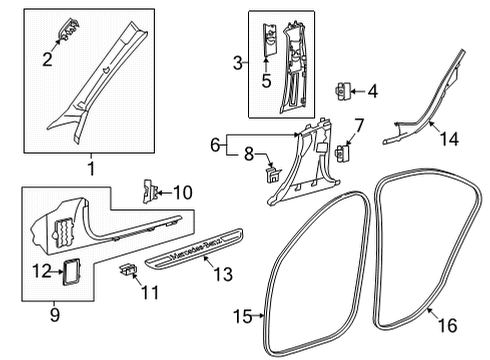 Mercedes-Benz 297-991-05-00 Lower Quarter Trim Upper Clip