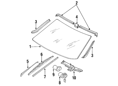 Mercedes-Benz 126-671-03-10 Glass Panel