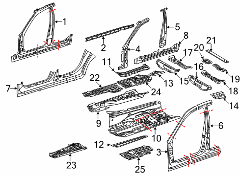 Mercedes-Benz 211-637-16-24 Center Pillar