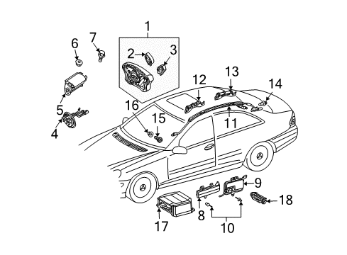 Mercedes-Benz 209-860-22-05-7F56 Side Impact Inflator Module