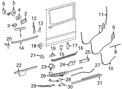 Mercedes-Benz 204-545-81-40 Lower Track Clip