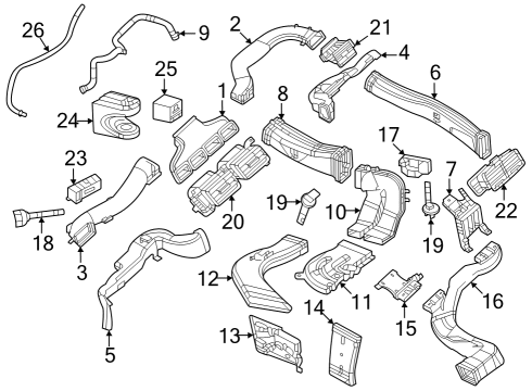 Mercedes-Benz 001-991-63-98 Center Duct Clip