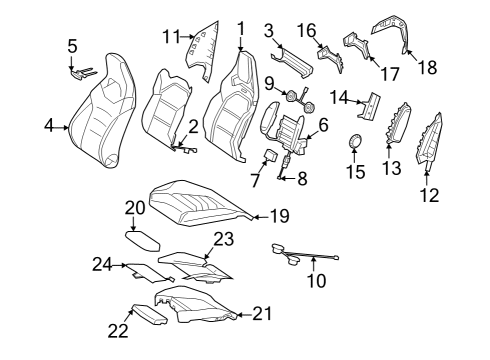 Mercedes-Benz 000-910-16-13-9116 Seat Back Frame