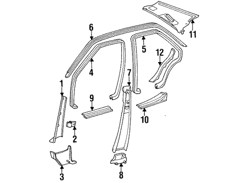 Mercedes-Benz 140-690-90-25-7C79 Rear Pillar Trim