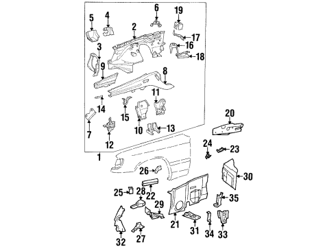 Mercedes-Benz 124-628-51-98 Mount Bracket Seal