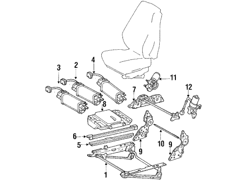 Mercedes-Benz 126-910-03-27 Recline Adjuster Adjust Bracket