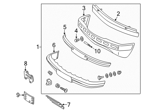 Mercedes-Benz 201-880-36-14 Tow Bracket Cover Mount Kit