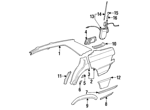 Mercedes-Benz 201-690-09-62 Rear Molding