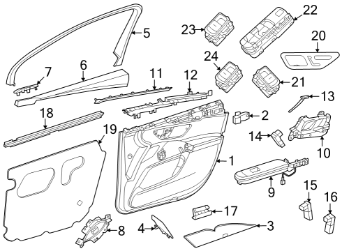 Mercedes-Benz 294-727-00-00-9051 Door Trim Panel Cap