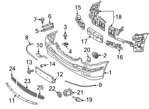 Mercedes-Benz 209-885-04-53 Outer Grille