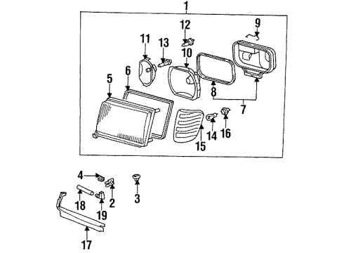 Mercedes-Benz 124-826-01-00 Combination Lamp Assembly Hardware Kit