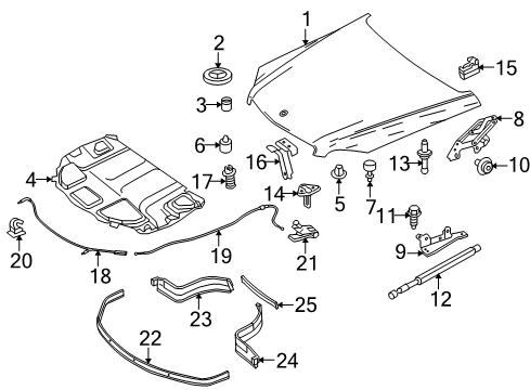 Mercedes-Benz 204-880-02-59-64 Release Cable