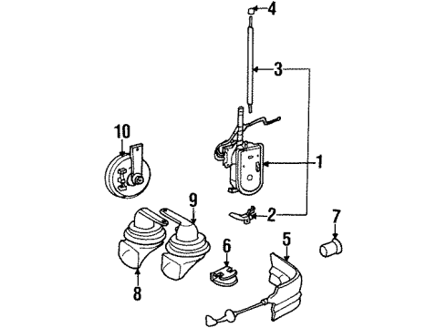 Mercedes-Benz 140-820-27-75 Antenna Assembly