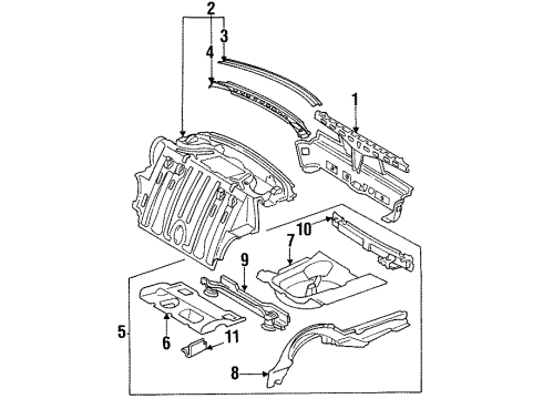 Mercedes-Benz 201-610-01-36 Front Floor Pan Bracket