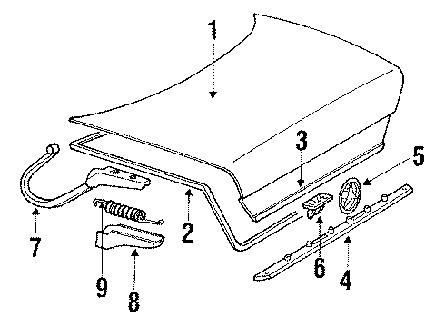 Mercedes-Benz 124-750-42-28 Hinge