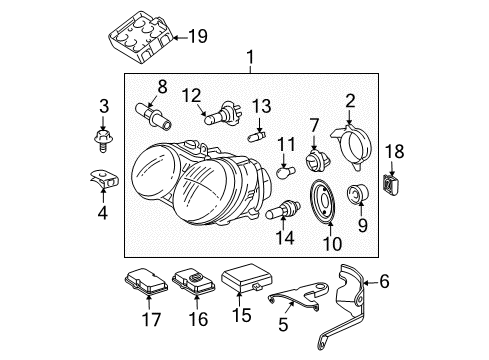 Mercedes-Benz 211-820-14-61 Composite Headlamp