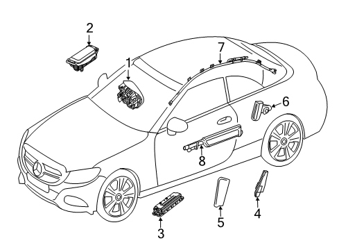 Mercedes-Benz 205-690-07-14 Head Air Bag Bracket