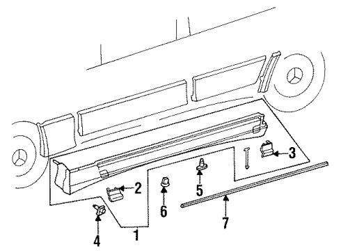 Mercedes-Benz 000-988-41-25 Rear Molding Retainer