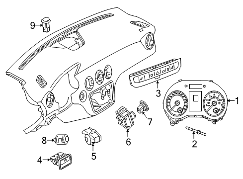 Mercedes-Benz 242-905-32-00-2A17 Hazard Switch