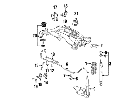 Mercedes-Benz 202-351-09-42 Suspension Crossmember Mount