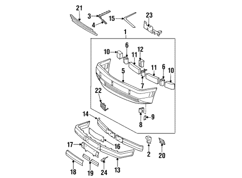 Mercedes-Benz 124-885-09-21 License Bracket Guide