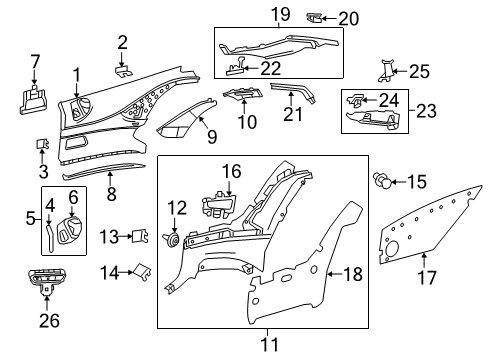 Mercedes-Benz 217-690-56-00 Upper Quarter Trim Hardware Kit