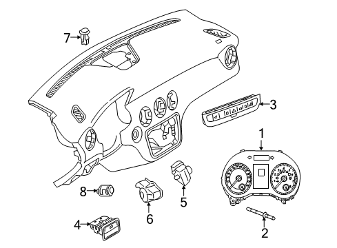 Mercedes-Benz 176-905-79-00-9107 Hazard Switch