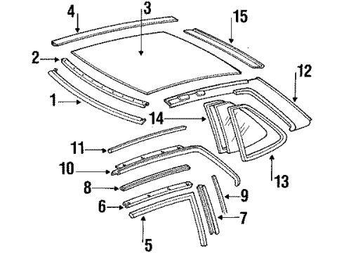 Mercedes-Benz 107-673-16-30 Glass Frame