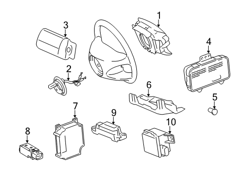 Mercedes-Benz 230-860-23-02-9E38 Driver Inflator Module