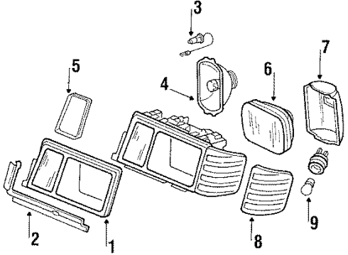 Mercedes-Benz 201-820-11-61 Headlamp Assembly