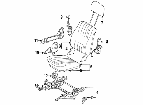 Mercedes-Benz 201-910-51-34 Seat Back Frame