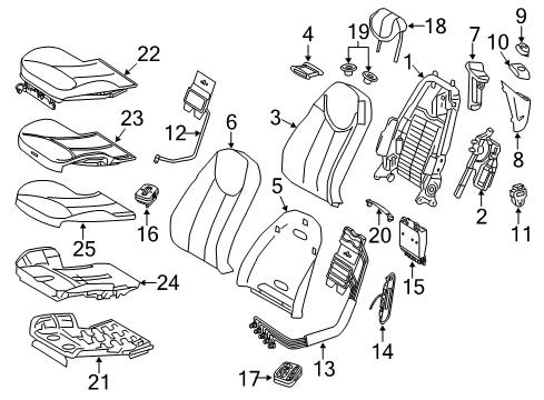 Mercedes-Benz 215-970-00-41 Headrest Guide