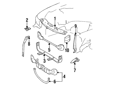 Mercedes-Benz 201-620-43-14 Reinforcement Mount Bracket