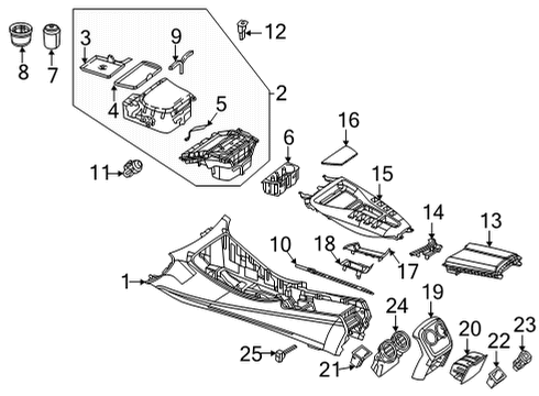 Mercedes-Benz 290-680-21-02 Rear Cupholder