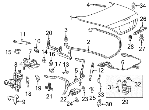 Mercedes-Benz 230-890-01-69 Lift Cylinder