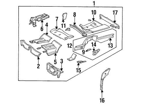 Mercedes-Benz 124-610-04-25 Floor Pan Bracket