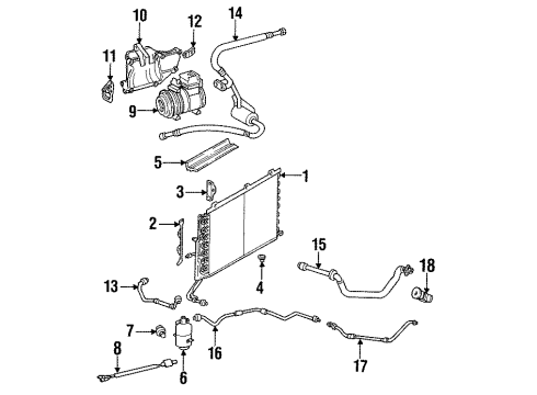 Mercedes-Benz 129-835-16-14 Condenser Assembly Bracket