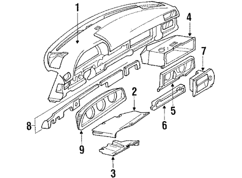 Mercedes-Benz 126-680-00-98-9045 Glove Box Door