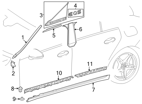 Mercedes-Benz 295-991-05-00 Rear Support Clip