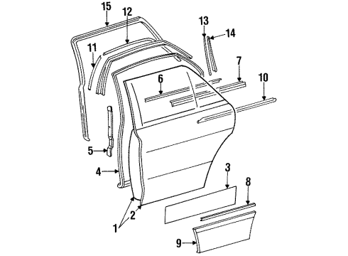 Mercedes-Benz 126-737-04-82 Belt Molding