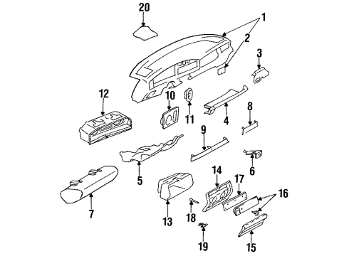 Mercedes-Benz 201-680-08-98-9045 Glove Box Door