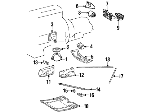 Mercedes-Benz 129-242-02-01 Rear Support