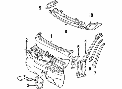 Mercedes-Benz 126-698-03-89-7160 Pillar Molding