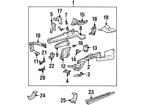 Mercedes-Benz 126-626-03-30 Lower Rail Reinforcement