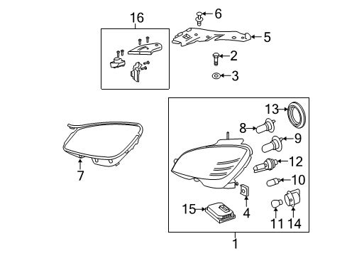 Mercedes-Benz 204-820-54-59 Composite Headlamp