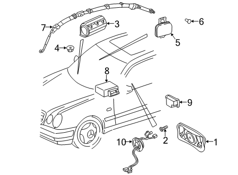 Mercedes-Benz 010-988-62-78 Side Air Bag Clip