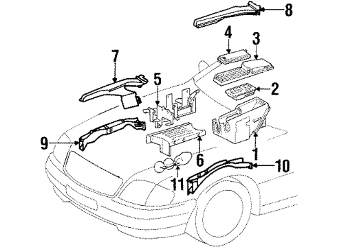 Mercedes-Benz 129-545-01-40 Fuse Box Bracket