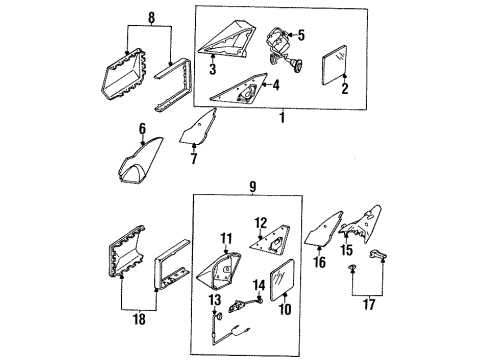 Mercedes-Benz 124-810-52-16 Mirror Assembly